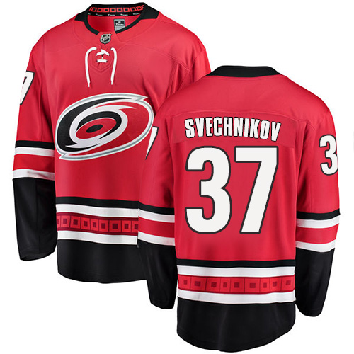 Fanatics Branded Men's Andrei Svechnikov Breakaway Red Home Jersey: Hockey #37 Carolina Hurricanes