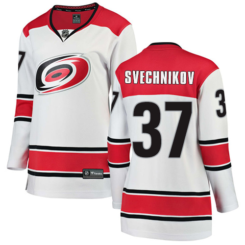 Fanatics Branded Women's Andrei Svechnikov Breakaway White Away Jersey: Hockey #37 Carolina Hurricanes